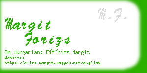 margit forizs business card